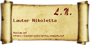 Lauter Nikoletta névjegykártya